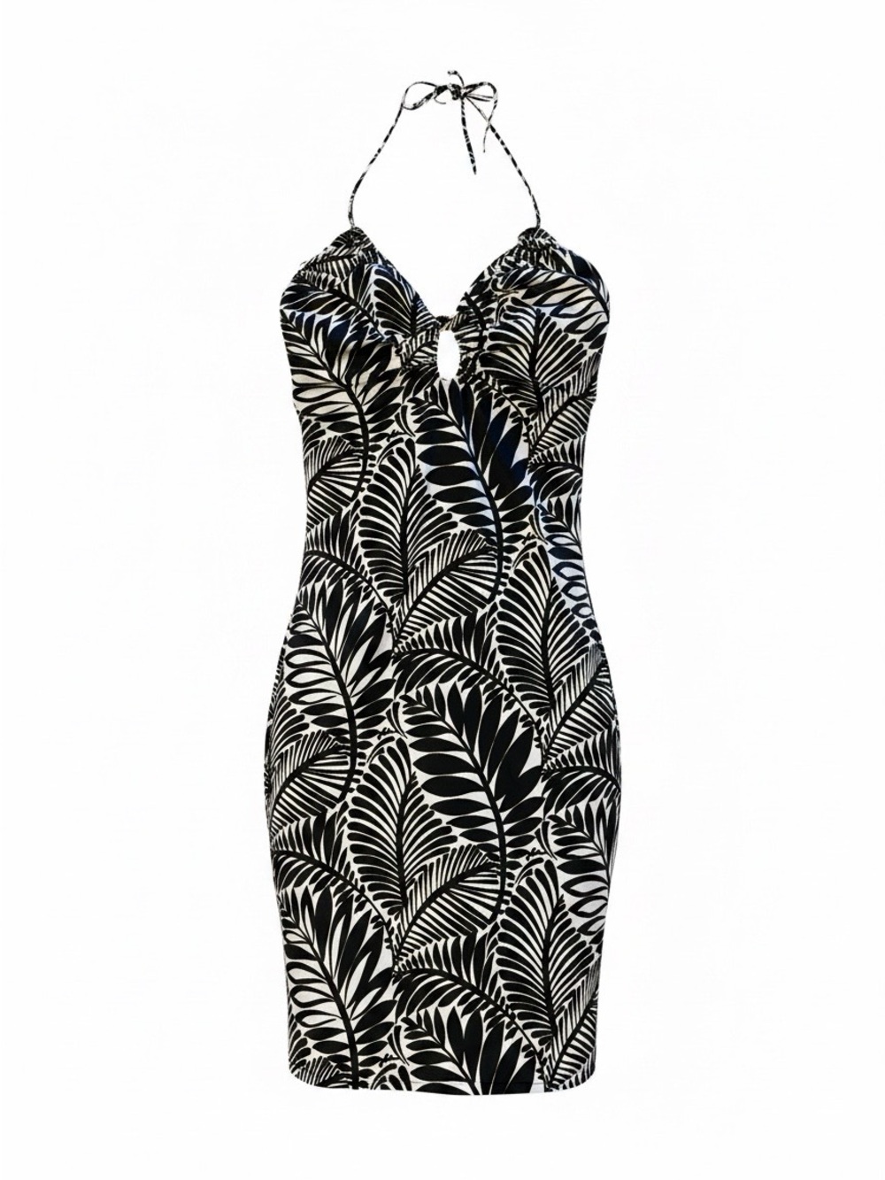 NWT Christian Lacroix Women’s Palm Leaf Botanical Print Halter Dress Size XS